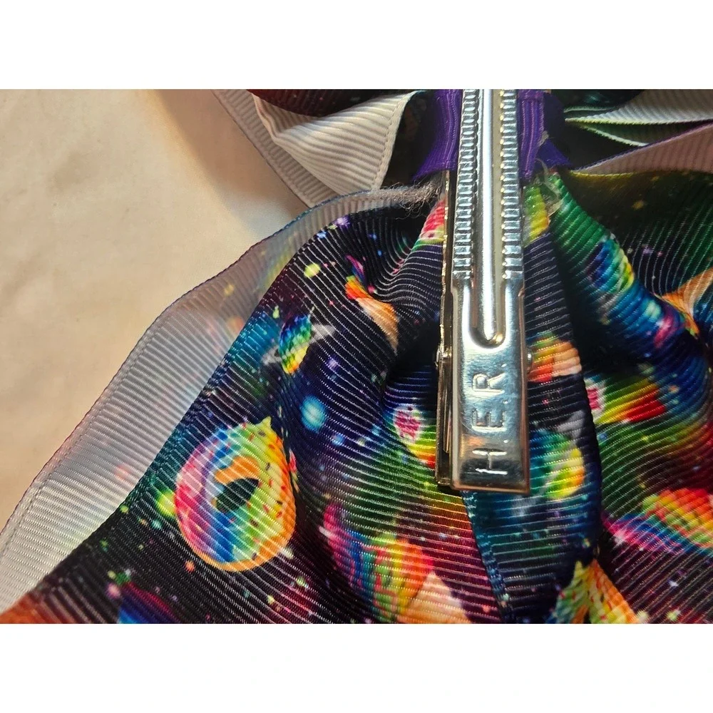 JoJo Siwa Signature Rainbow Galaxy Sweet Treat Space Bow Rhinestone Star